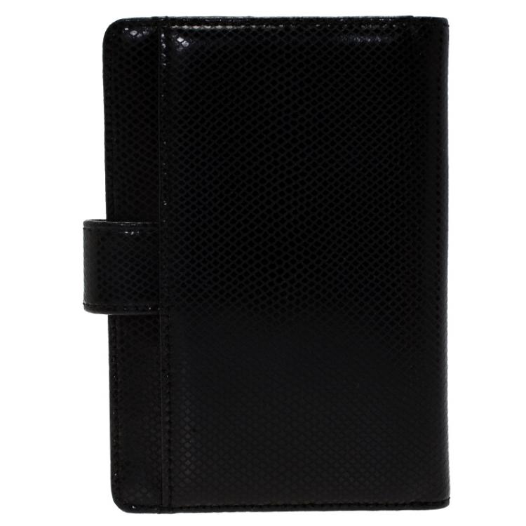 Pre Owned Montblanc Black Leather Clasp Business Card Holder