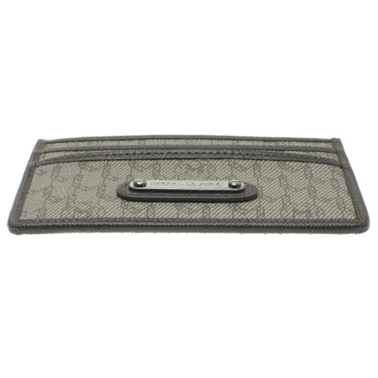 Pre Owned Montblanc Beige/Brown Coated Canvas Signature Pocket Holder 4CC
