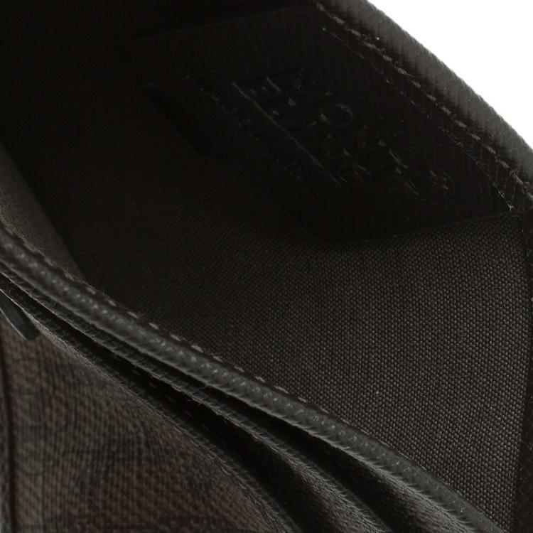 Pre Owned Montblanc Beige/Brown Coated Canvas Signature Pocket Holder 4CC