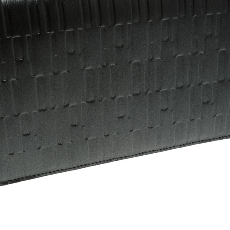 Pre Owned Montblanc Gun Metal Leather Westside Black Mystery Wallet 14CC