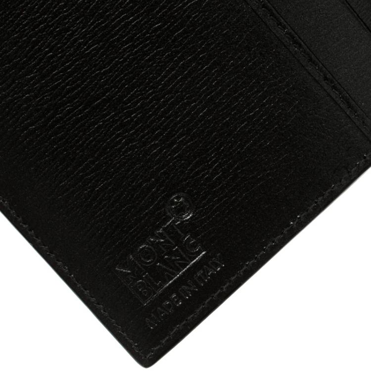 Pre Owned Montblanc Gun Metal Leather Westside Black Mystery Wallet 14CC