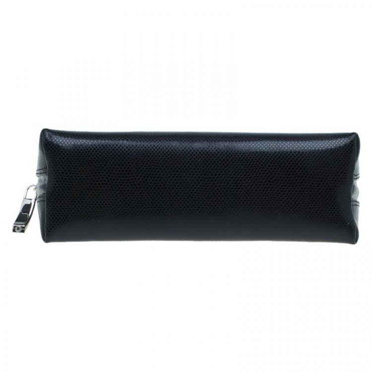 Pre Owned Montblanc Black Leather La Vie de Boheme Cosmetic Pouch 