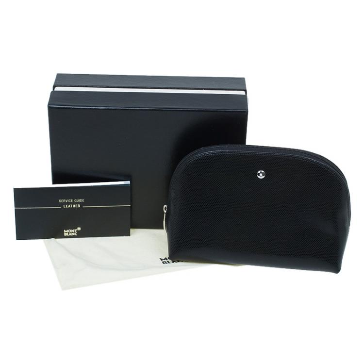 Pre Owned Montblanc Black Leather La Vie de Boheme Cosmetic Pouch 