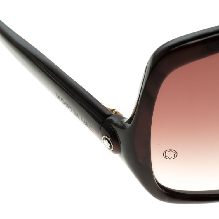 Pre Owned Montblanc Brown Pink Dark Havana 139 S T59 Sunglasses