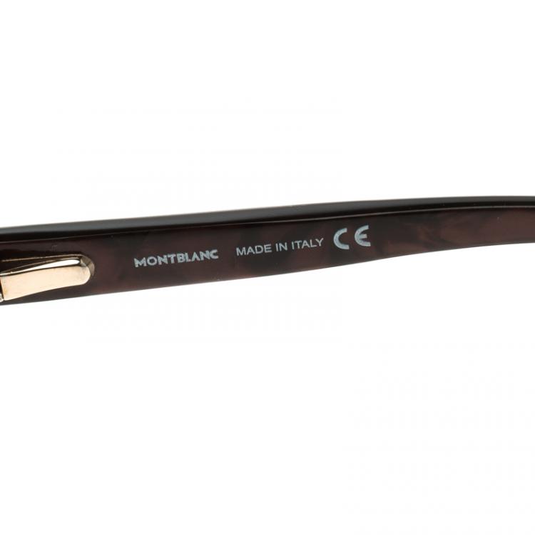 Pre Owned Montblanc Brown Pink Dark Havana 139 S T59 Sunglasses