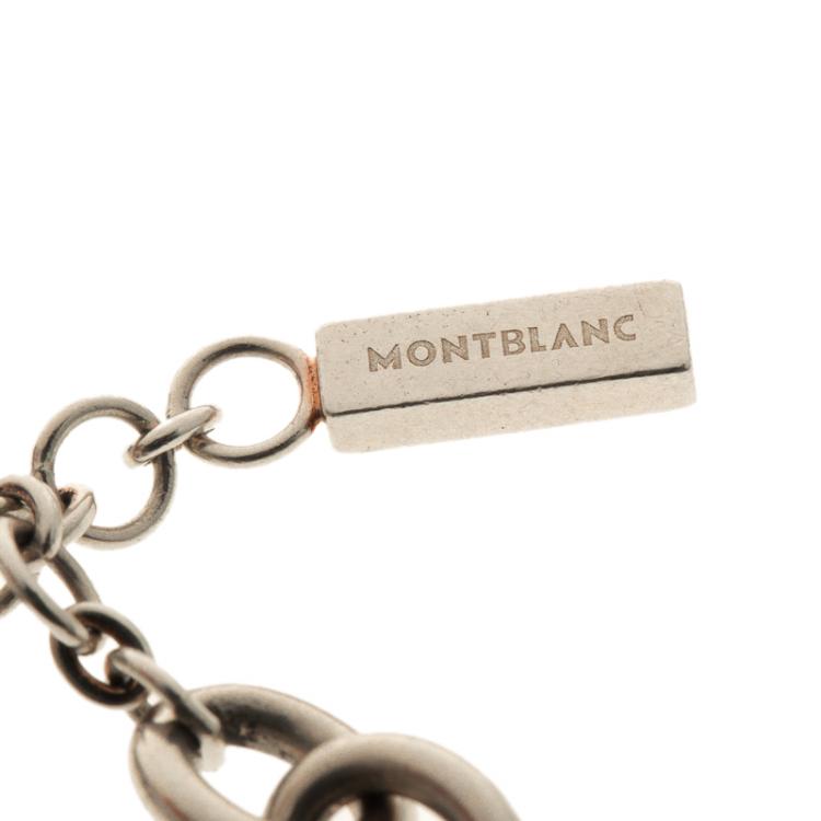Pre Owned Montblanc Star Signet Silver Multi Charm Bracelet 20 cm