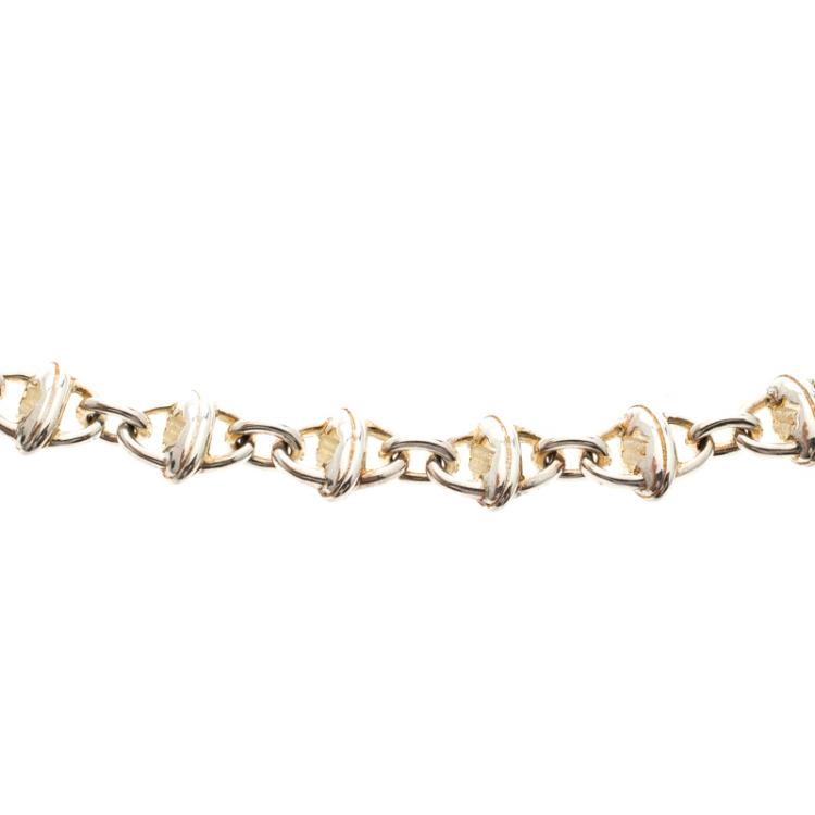 Pre Owned Montblanc Icon Link Motif Silver Chain Necklace