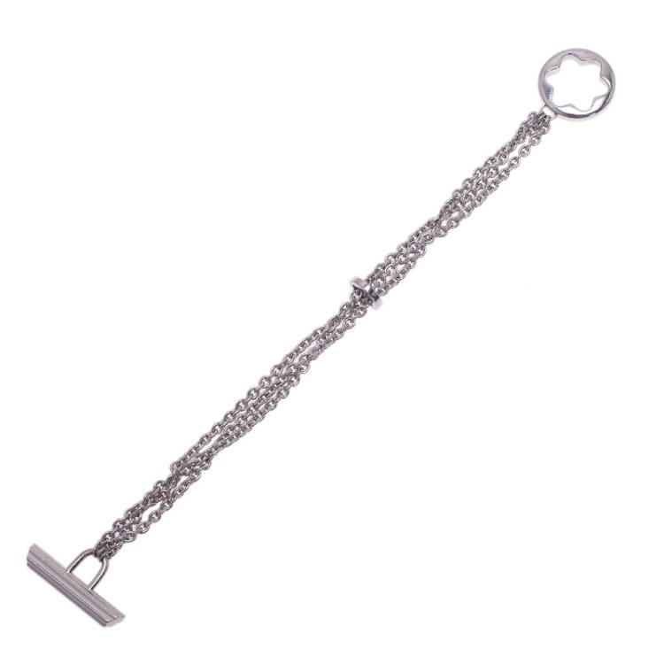 Pre Owned Montblanc Caress Of A Star Silver Chain Bracelet