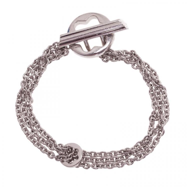 Pre Owned Montblanc Caress Of A Star Silver Chain Bracelet