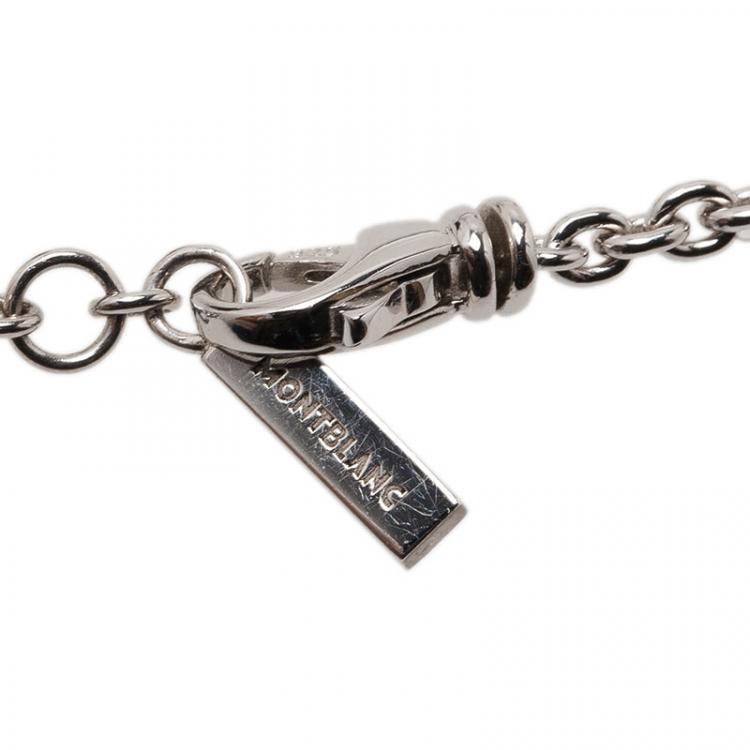 Pre Owned Montblanc Pearl and Onyx Silver Bracelet