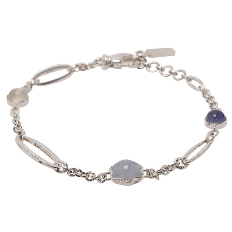مملوكة مسبقًا Montblanc Star Blue Cabouchon Silver Bracelet