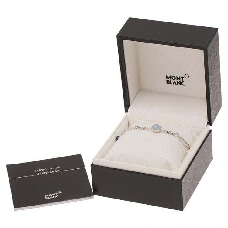 مملوكة مسبقًا Montblanc Star Blue Cabouchon Silver Bracelet