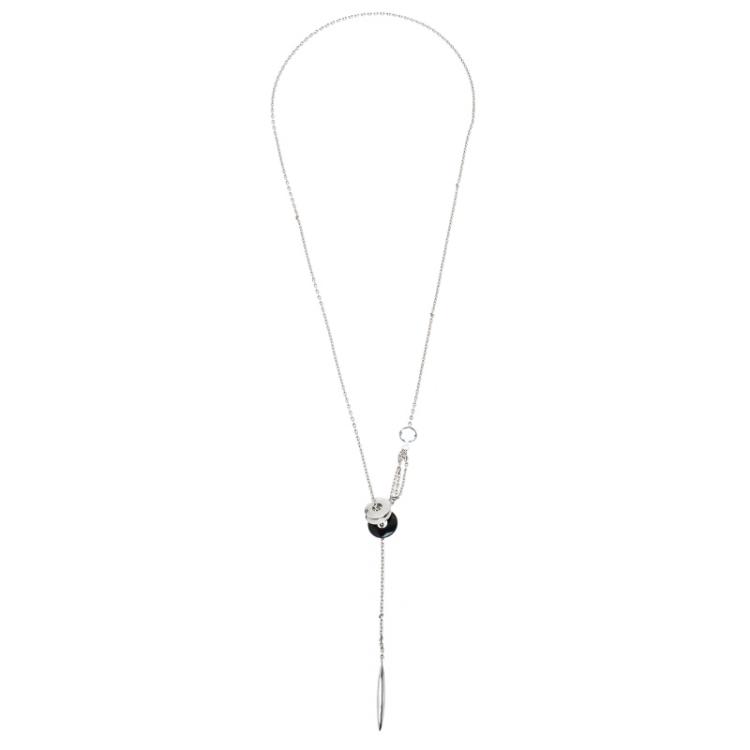 Pre Owned Montblanc Ceramic Silver Lariat Necklace