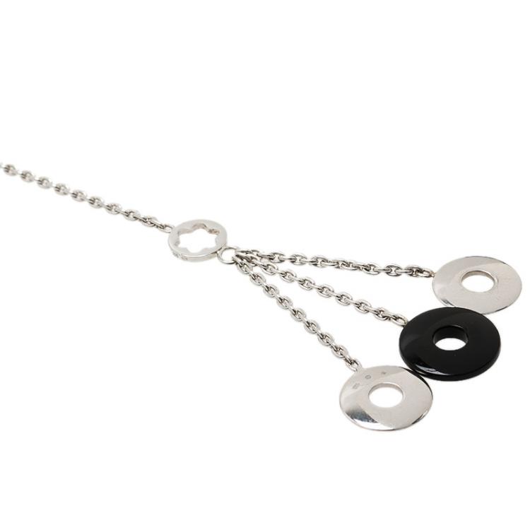 Pre Owned Montblanc Ceramic Silver Lariat Necklace