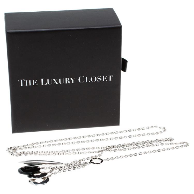 Pre Owned Montblanc Ceramic Silver Lariat Necklace