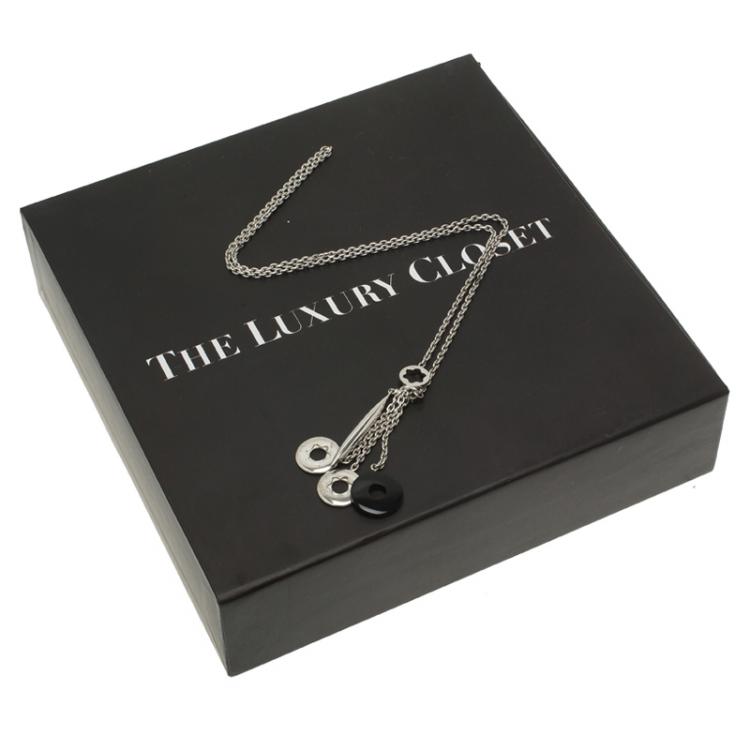 Pre Owned Montblanc Ceramic Silver Lariat Necklace