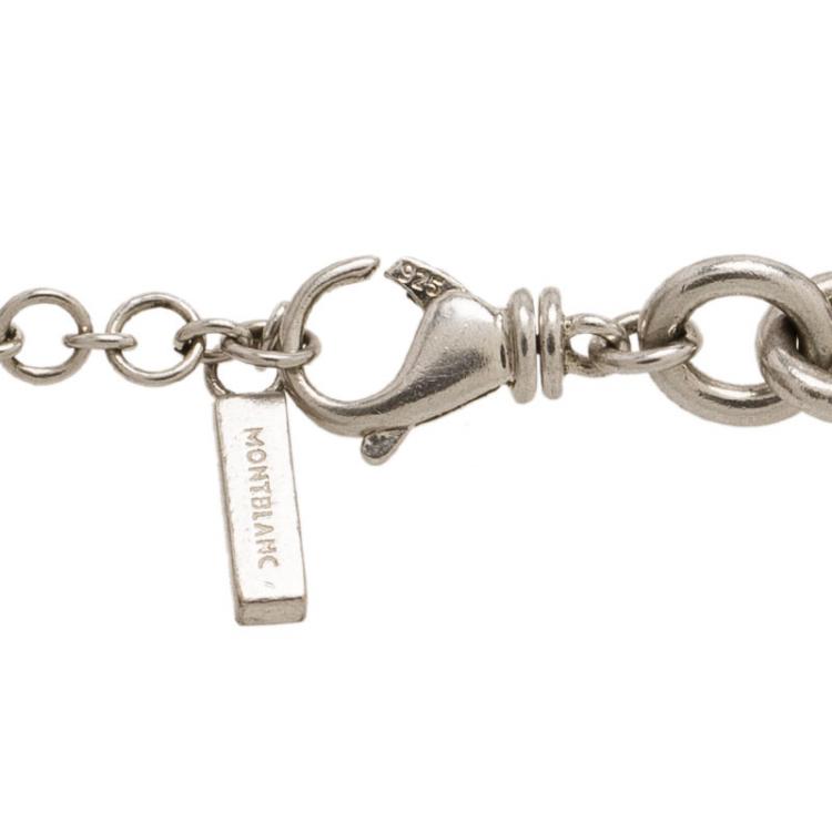 Pre Owned Montblanc Star Signet Silver Charms Bracelet 20cm