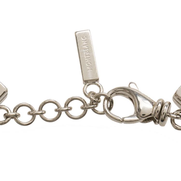 Pre Owned Montblanc Star Collection Yellow Satin Silver Star Bracelet