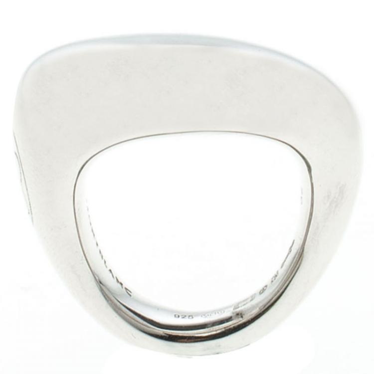 Pre Owned Montblanc Caresse of a Star Silver Ring Size 52