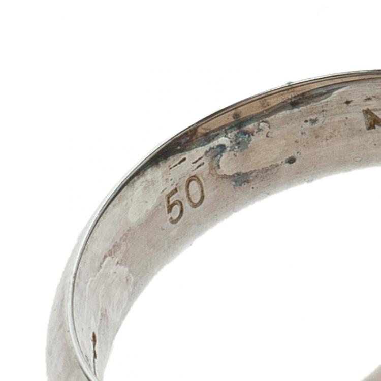 Pre Owned Montblanc Star Collection Exploding Star Silver Ring Size 50