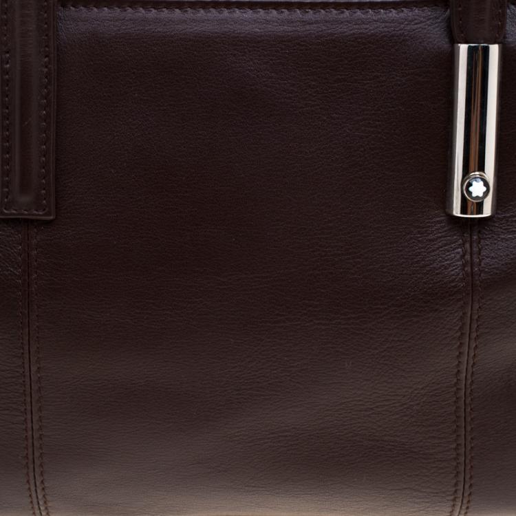 Pre Owned Montblanc Brown Leather Tote
