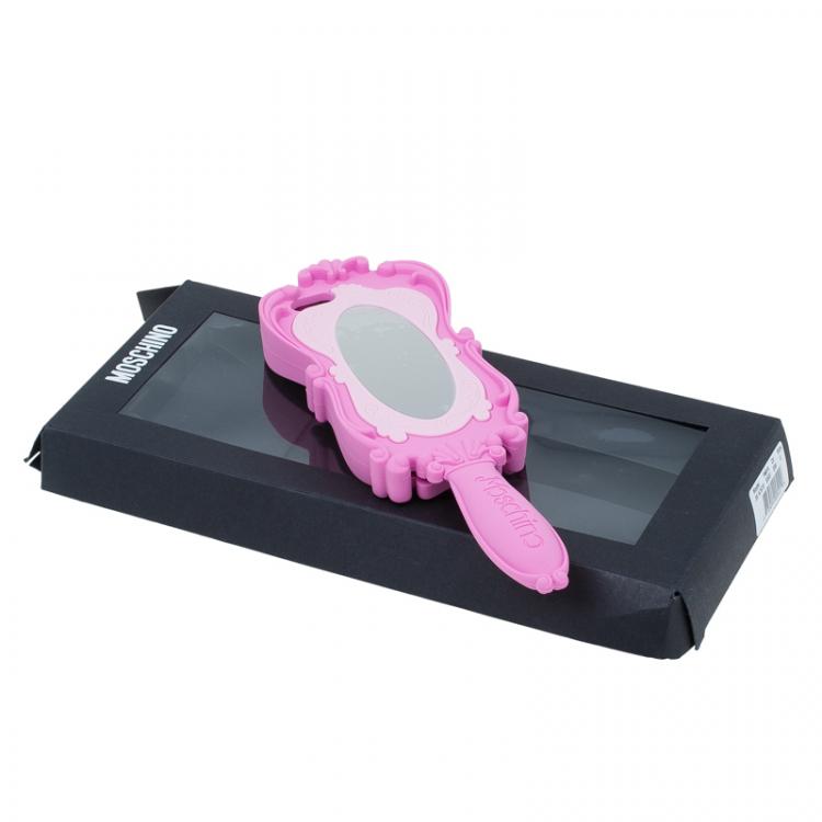 Pre Owned Moschino Pink Rubber Mirror iPhone 5 Case