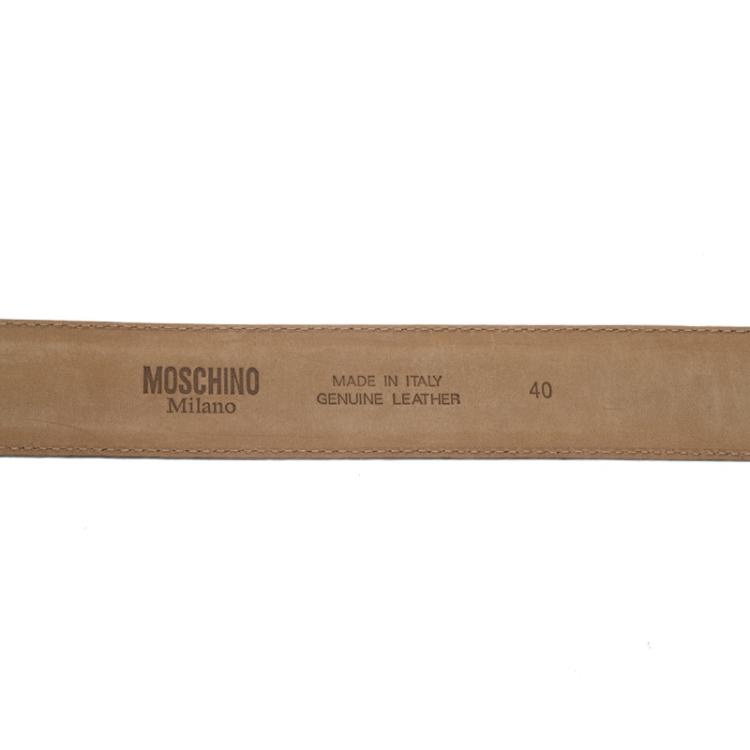 مملوكة مسبقًا Moschino Red Leather Logo Belt 100 CM