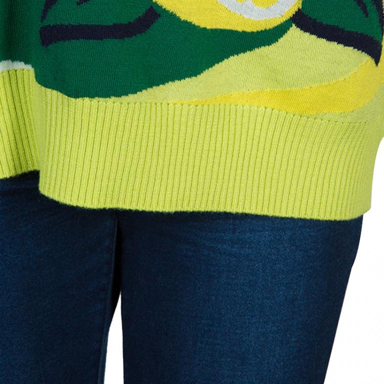 Pre Owned Moschino Couture Green Soda Pop Printed Sweater L