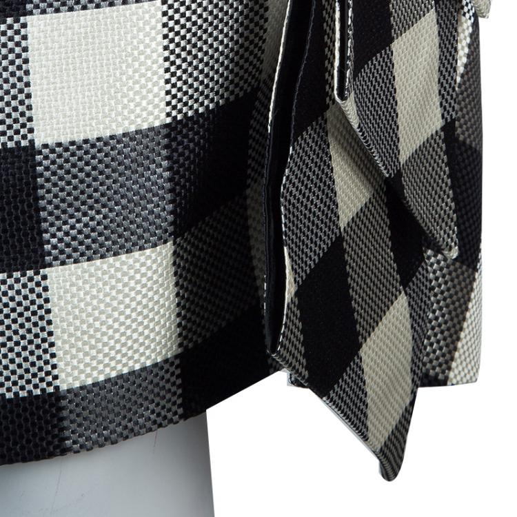 Pre Owned Moschino Black and White Checked Skirt L