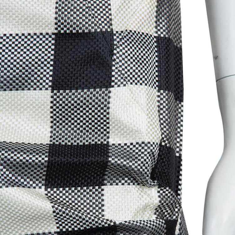 Pre Owned Moschino Black and White Checked Skirt L