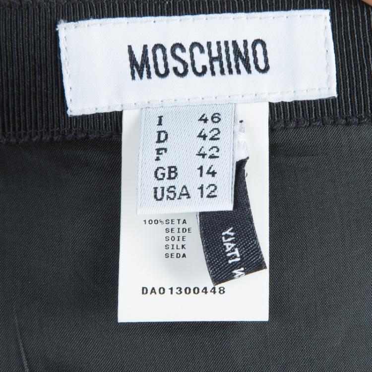 Pre Owned Moschino Black and White Checked Skirt L