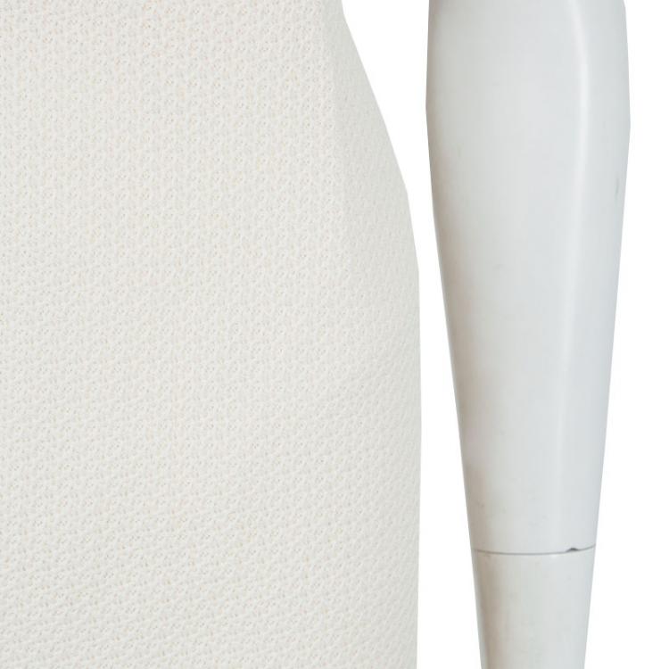 Pre Owned Moschino Couture Cream Crochet Wool Skirt M