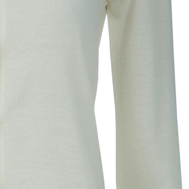 Pre Owned Moschino Boutique Cream Long Sleeve Buttondown Wool Cardigan M