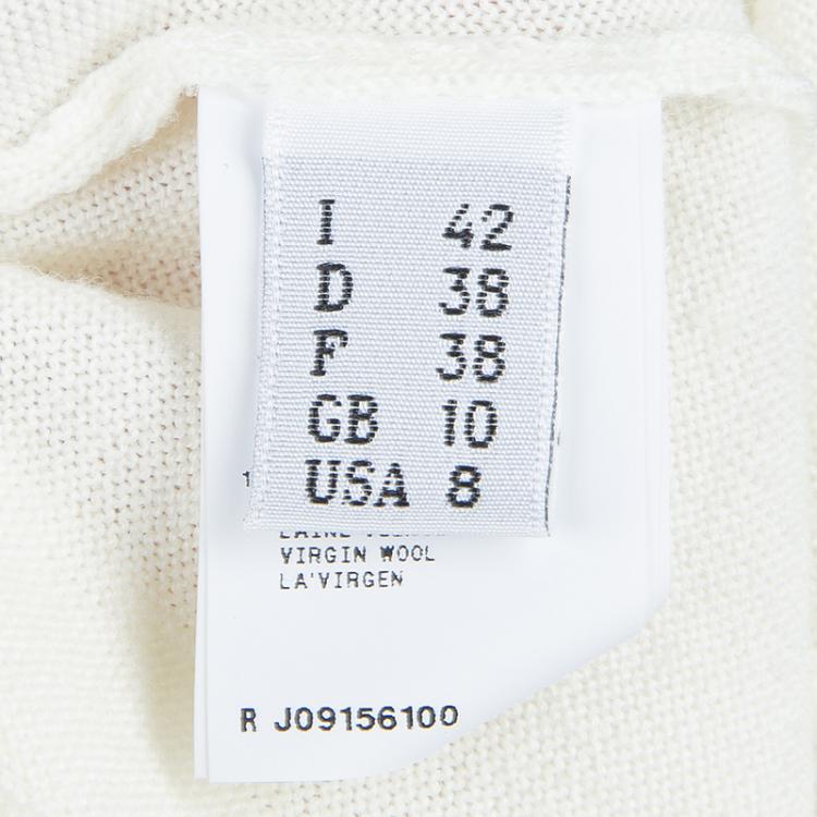 Pre Owned Moschino Boutique Cream Long Sleeve Buttondown Wool Cardigan M