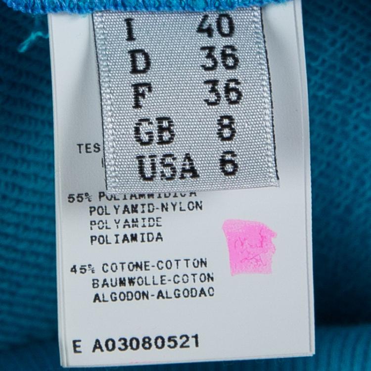 Pre Owned Moschino Blue Bouclé Trim Button Detail Trackpants S
