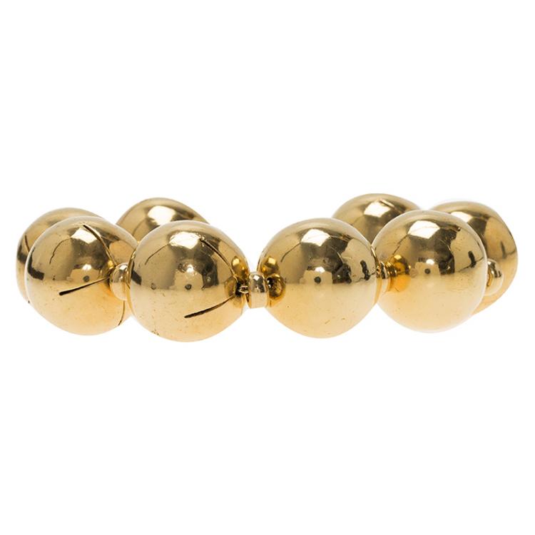 Pre Owned Moschino Bead Gold Tone Bracelet