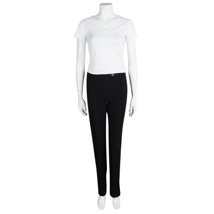 Moschino Black Straight Fit Tailored Trousers S Moschino | TLC