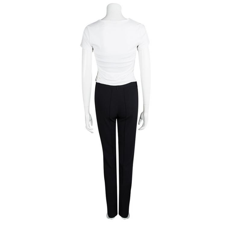 Pre Owned Moschino Black Straight Fit Tailored Trousers S