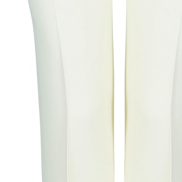 Pre Owned Moschino Cream Flare Pants S