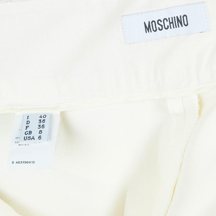 Pre Owned Moschino Cream Flare Pants S