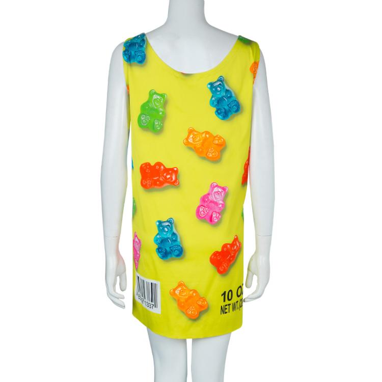 Pre Owned Moschino Couture Jeremy Scott Gummy Teddy Bear Sleeveless Mini Dress M