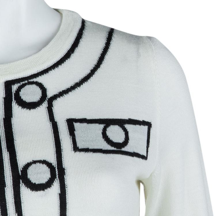 Pre Owned Moschino Boutique Monochrome Sweater S
