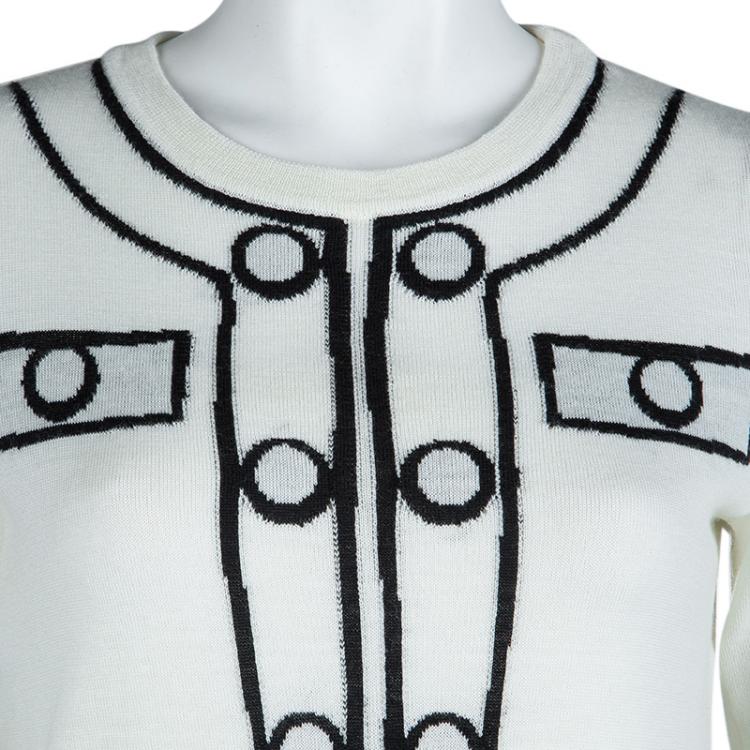 Pre Owned Moschino Boutique Monochrome Sweater S