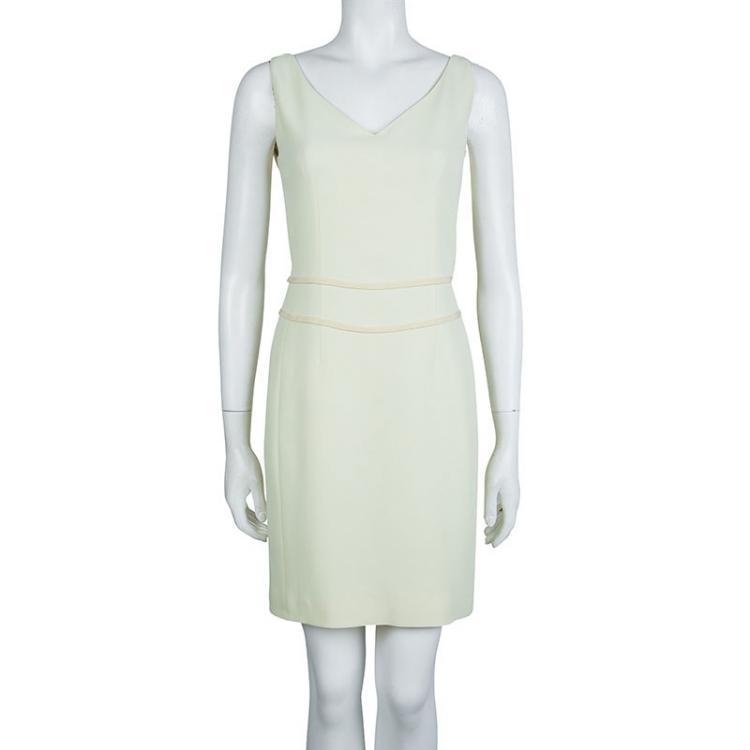 مملوكة مسبقًا Moschino Pastel Yellow Sleeveless V-Neck Dress M