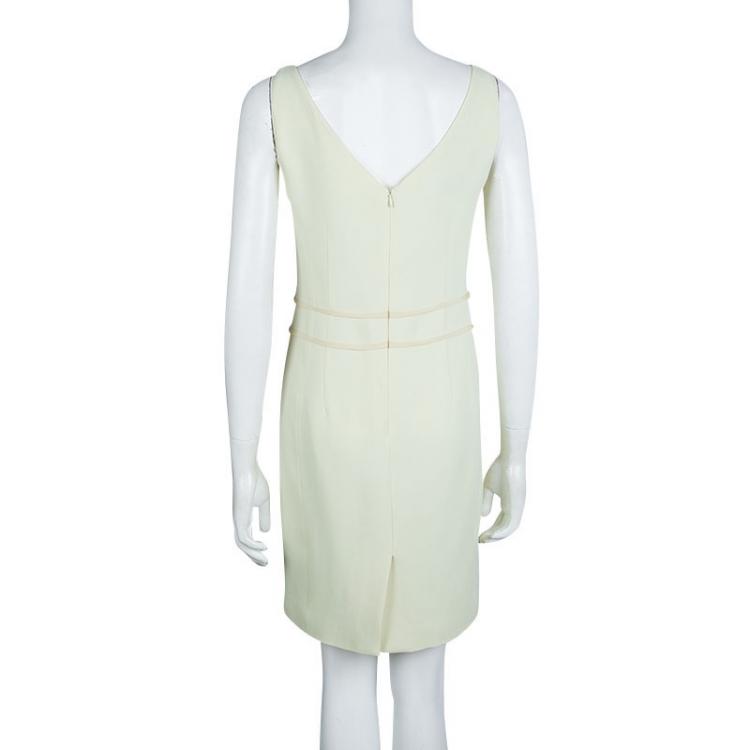 مملوكة مسبقًا Moschino Pastel Yellow Sleeveless V-Neck Dress M