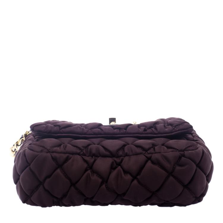 Pre Owned Moschino Dark Burgundy Nylon Crossbody Bag