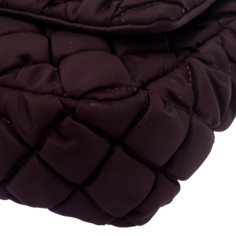 Pre Owned Moschino Dark Burgundy Nylon Crossbody Bag