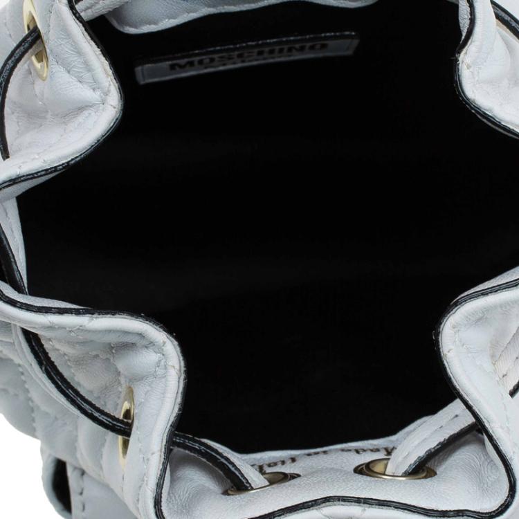 Pre Owned Moschino Black Quilted Leather Mini Backpack