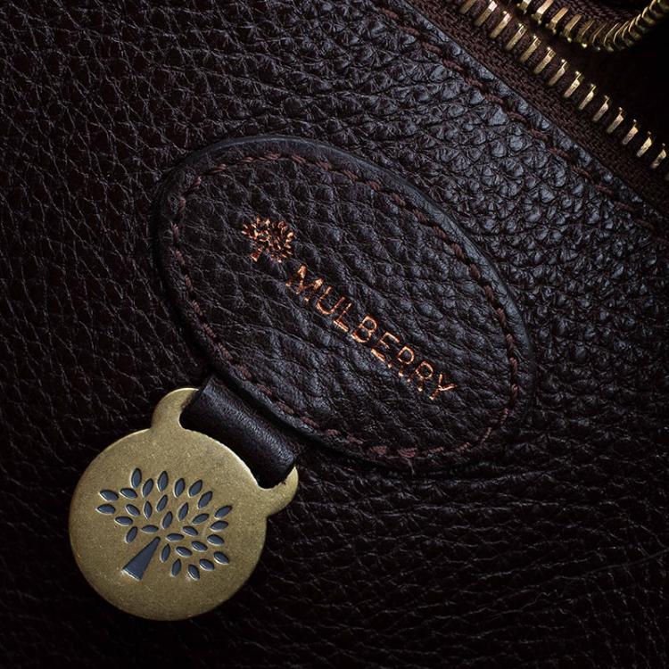 Pre Owned Mulberry Choco Brown Leather Elgin Tote