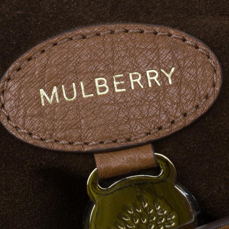 Pre Owned Mulberry Brown Ostrich Leather Alexa Satchel Bag